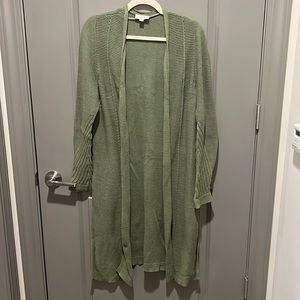 Long, Olive LOFT Cardigan